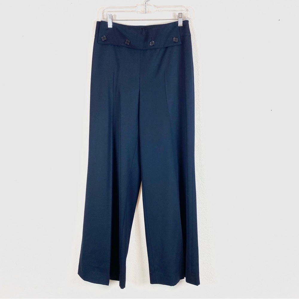Akris Punto for Neiman Marcus Black Wide Leg Dress Pant